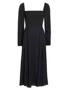 Платье миди Sigmund с квадратным вырезом Reformation, черный
