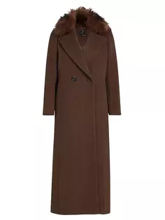 Шерстяное пальто макси Madison Mercer Collective, цвет mink