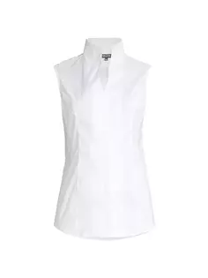 Блузка без рукавов из эластичного хлопка Misook, белый