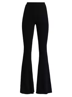 Кашемировые брюки-клеш ребристой вязки Michael Kors Collection, черный