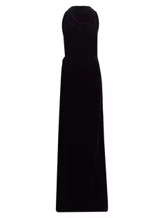 Бархатное платье с закрученной спиной Proenza Schouler, черный