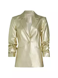 KylieЗмеиный пиджак цвета металлик Cinq À Sept, цвет light gold