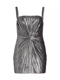 Мини-платье Evie с эффектом металлик и переплетением Nonchalant Label, цвет silver