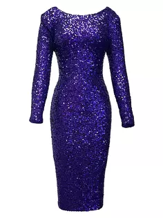 Платье миди Emery с пайетками Dress The Population, фиолетовый