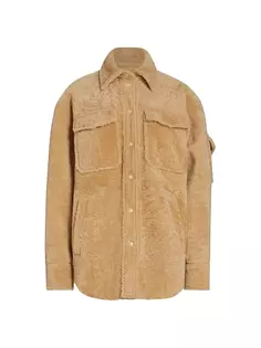 Куртка-рубашка из овчины Helmut Lang, цвет camel