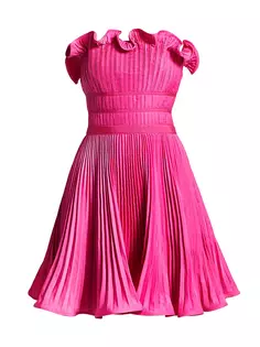 Плиссированное мини-платье Lorena без бретелек Amur, розовый