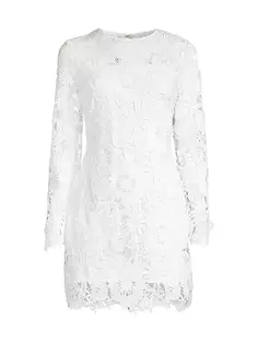 Кружевное мини-платье Nessa с объемным принтом Milly, белый