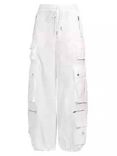 Свободные нейлоновые брюки-карго Cynthia Rowley, белый