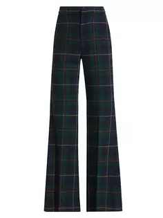 Расклешенные шерстяные брюки в клетку тартан Polo Ralph Lauren, цвет polo tartan