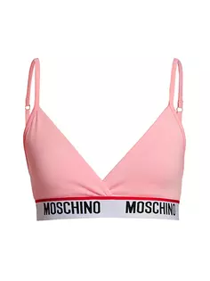 Бюстгальтер без косточек с треугольными чашками и логотипом Core Moschino, розовый