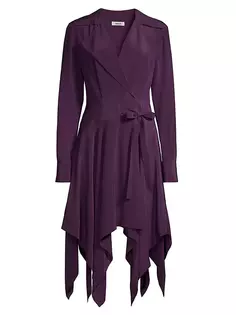 Платье-рубашка с шелковым платком и подолом Jason Wu, цвет deep plum