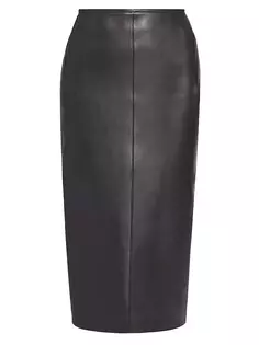Кожаная юбка-карандаш Alaïa, черный