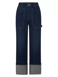 Прямые хлопковые джинсы-карго Dylan Veronica Beard, цвет dusted oxford