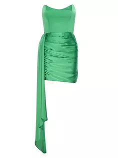 Драпированное мини-платье Chasing Dawn без бретелек Katie May, цвет emerald