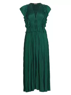 Плиссированное платье миди Letty Ulla Johnson, цвет jadeite