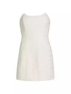 Твидовое мини-платье Avery без бретелек Line &amp; Dot, слоновая кость