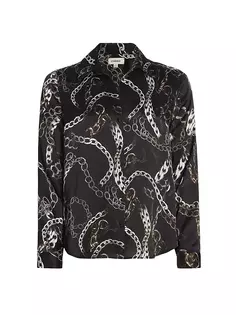 Шелковая рубашка на пуговицах с принтом Tyler Chain L&apos;Agence, мультиколор L'agence