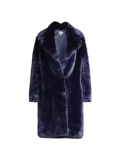 Объемное пальто Riley из искусственного меха Milly, темно-синий