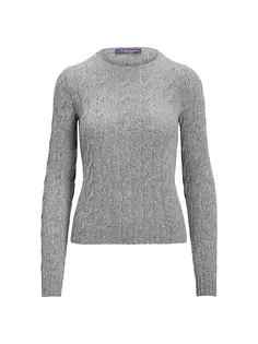 Классический свитер косой вязки Ralph Lauren Collection, цвет grey mouline