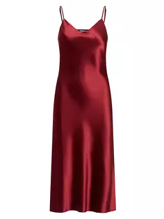 Шелковое платье-миди-комбинация Polo Ralph Lauren, цвет garnet