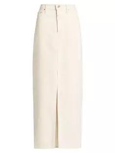 Джинсовая юбка макси Lu с высокой посадкой Derek Lam 10 Crosby, слоновая кость