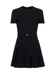 Плиссированное мини-платье Surplice Oscar De La Renta, черный