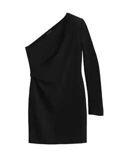 Мини-платье Neeva из крепа на одно плечо Rag &amp; Bone, черный