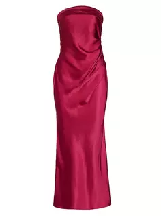 Атласное платье-миди с драпировкой Hollywood Elliatt, красный