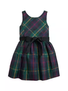 Клетчатое платье для маленькой девочки Polo Ralph Lauren, черный