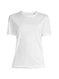 Хлопковая футболка с круглым вырезом Majestic Filatures, белый