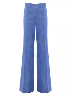 Расклешенные джинсы с высокой талией из эластичного денима Callas Milano, цвет pale blue
