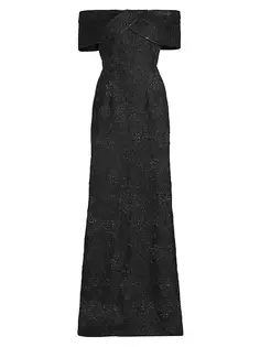 Жаккардовое платье-колонна Teri Jon By Rickie Freeman, черный