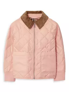 Стеганая куртка с воротником Otis Courduroy для маленьких девочек и девочек Burberry, цвет coral rose