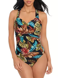 Сплошной купальник Aloe Nico Palm Magicsuit Swim, Plus Size, черный