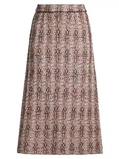 Твидовая юбка-миди с эффектом металлик Misook, мультиколор