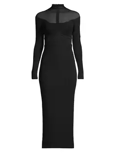 Трикотажное платье миди Aperol Bardot, черный