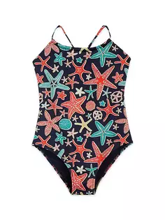 Цельный купальник Holi Starfish для маленьких девочек и девочек Vilebrequin, синий