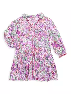 Мини-платье Tesorino для маленьких девочек и девочек Poupette St Barth, цвет white lavender nature