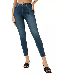 Укороченные эластичные джинсы скинни Good Legs Good American, синий