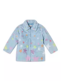 Пальто из искусственного меха со звездами для маленьких девочек и девочек Stella Mccartney Kids, синий