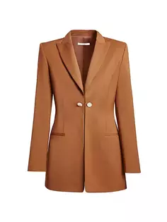 Длинная куртка из эластичной шерсти Santorelli, цвет ochre brown