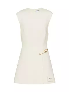 Мини-платье из стираного твила Prada, цвет beige khaki