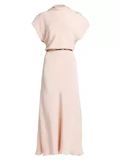 Шелковое платье макси Marrocaine с поясом Giorgio Armani, цвет pink gold