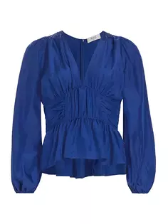 Шелковая блузка Fabiola со сборками Sea, цвет cobalt