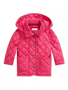 Стеганая куртка Audrey для маленьких девочек Polo Ralph Lauren, цвет preppy pink