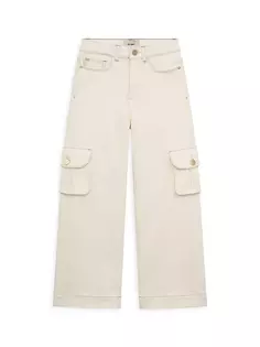 Широкие брюки-карго Lily для маленьких девочек и девочек Dl1961 Premium Denim, цвет eggshell cargo