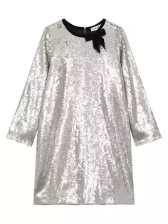 Платье Leon с пайетками для маленьких девочек и девочек Reiss, цвет silver