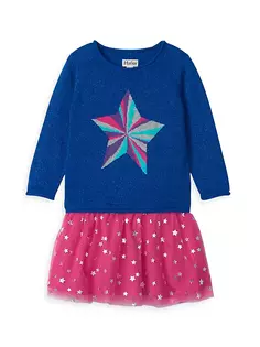 Платье из тюля Star Power с заниженной талией для маленьких девочек и девочек Hatley, синий
