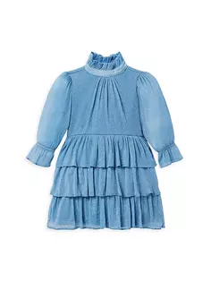Платье из блестящей сетки с рюшами для маленьких девочек, маленьких девочек и девочек Janie And Jack, синий