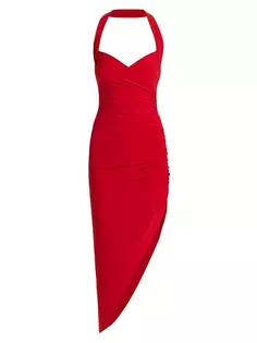 Платье Cayla с драпировкой по бокам и бретельками Norma Kamali, красный